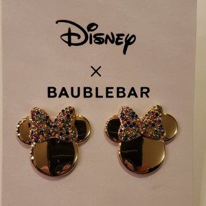 Disney x Baublebar Minnie Mouse Gold Stud Earring Set | Jewelry New